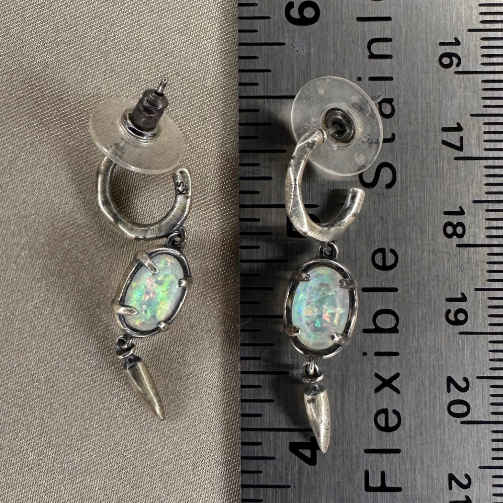Kendra Scott Pendant Earrings with Opalescent Stone RARE HTF GUC - Picture 3 of 6